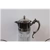 Image 2 : Glass & Silver Plated Pitcher w/(2) Glass Ice Bowls