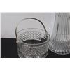 Image 3 : Glass & Silver Plated Pitcher w/(2) Glass Ice Bowls