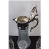 Image 4 : Glass & Silver Plated Pitcher w/(2) Glass Ice Bowls