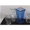 Image 2 : (6) Clear & Blue Vases