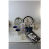 Image 1 : Clock, Assorted Glassware & Coffee Mugs