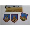 Image 2 : (3) Patches, (10) Postcards, (6) Wooden Small Oval Plates, Misc.