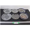 Image 1 : (2) Artisan Pottery Dishes, (11) Clear Dessert Plates