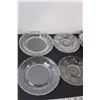 Image 3 : (2) Artisan Pottery Dishes, (11) Clear Dessert Plates