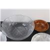 Image 2 : Leaf Serving Bowl, (10) Dessert Glass Plates, Wood Bowl