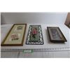 Image 1 : (3) Floral Wall Art Pieces - Largest Measures 9 1/4" x 21 1/2"