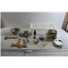 Image 1 : (3) Glass Art Baskets, Assorted Decorations