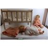 Image 1 : (2) Dolls, Toy Crib - All As Is