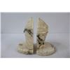 Image 2 : (2) Genuine Alabaster Carved in Italy 7 1/2" Tall Bookends