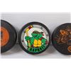 Image 3 : (3) Hockey Puck: NHL; ESSO Tiger; & TNMT Raphael