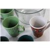 Image 4 : Glass Bowl, Ceramic Jug, (5) Coffee Mugs