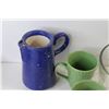 Image 5 : Glass Bowl, Ceramic Jug, (5) Coffee Mugs