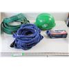 Image 1 : (2) Garden Hoses, Pilsner/Roughriders Hard Hat