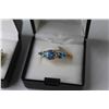 Image 3 : Pear Shaped Glass Blue Topaz - Ring & Earring Set - (14K Gold Plated - Size 7 ring)