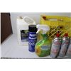 Image 3 : Plastic Crate - Butane Gas - Cleaning Products - WD-40 - Henry Blue Skin - Some Partial Containers (