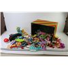Image 1 : Stones Colourful Wooden Box w/Lego Pieces & Other Small Toys