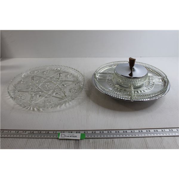 Glass Platter and Divided Tray