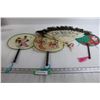 Image 1 : (4) Asian-Inspired Fans - (1) Fan has Broken Piece