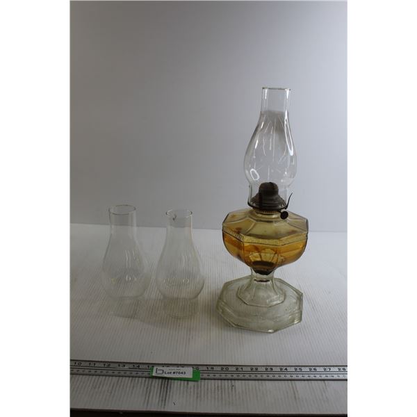 Kerosene Lamp with (3) Chimneys