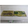 Image 1 : 1934 Indian Motorcycle and John Deere Signs - 12" x 8", Sealed