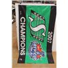 Image 1 : Saskatchewan Roughriders 2007 Grey Cup Champions Flag