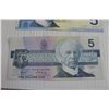Image 2 : (2) Canadian 1986 and 2002 $5 Bills