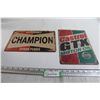 Image 1 : Champion and Castrol Signs - 8" x 12"
