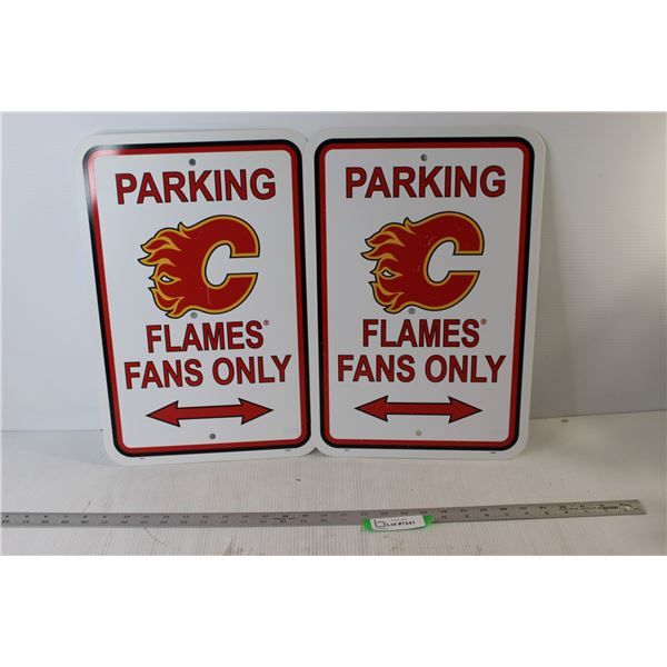 M Fans Only Sign (2) Calgary Flames Fans Only Parking Signs - Bodnarus Auctioneering