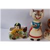 Image 4 : (9) Misc. Ornaments Made in Japan: Mouse Bank, Deer; Football Player; Egg Set
