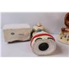 Image 5 : (9) Misc. Ornaments Made in Japan: Mouse Bank, Deer; Football Player; Egg Set