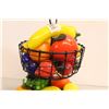 Image 4 : * Large Heavy 2-Tiered Fruit Basket Centerpiece Display - With Glass Fruit