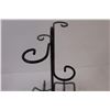 Image 3 : Black Bent Metal Wine 2-Bottle Rack & 4 - Wine Glass Holder