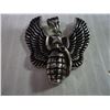 Image 2 : Steel "Winged Grenade" Pendant