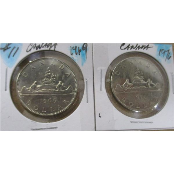 1969 &1976 CANADA VOYAGER DOLLARS
