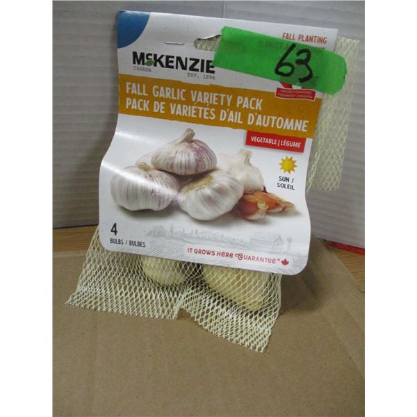 SHELF PULLS (AS IS): 4 BULB PACK VARIETY GARLIC BULBS