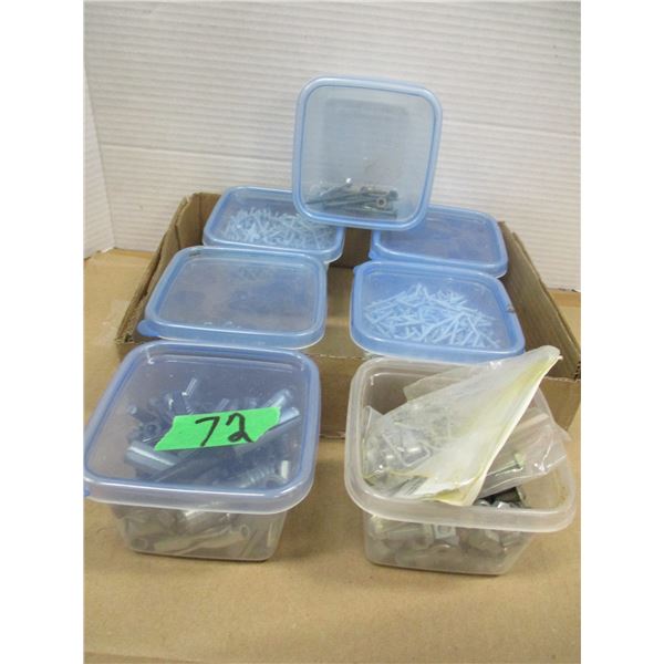 ESTATE:  BOX C/W 7 TUBS OF HARDWARE