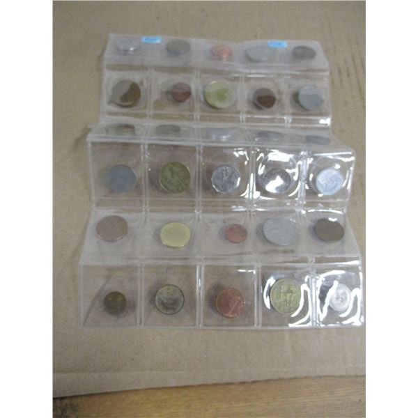 STOCK SHEET OF 30 CANADIAN & WORLD COLLECTABLE COINS