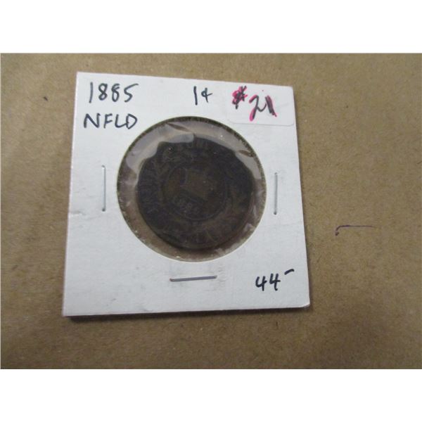 1885 NEWFOUNDLAND VICTORIAN LARGE CENT