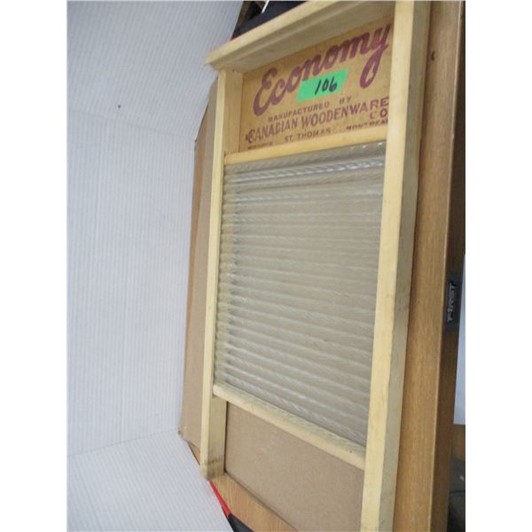 ESTATE/ANTIQUE:  ECONOMY GLASS WASH BOARD