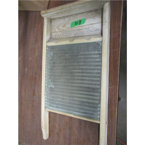 ESTATE/ANTIQUE:  CANADIAN WOOD & GLASS WASH BOARD