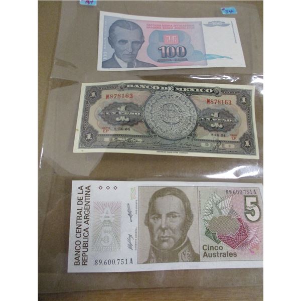 STOCK SHEET OF WORLD COLLECTABLE BANK NOTES