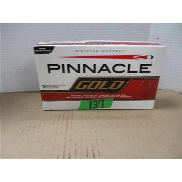 ESTATE:  BOX C/W 15 PINNACLE GOLD GOLF BALLS