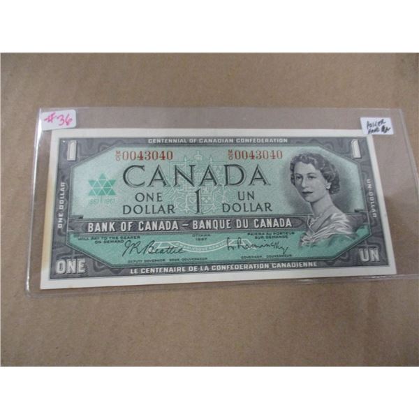 1967 CENTENNIAL POKER HAND SERIAL NUMBER DOLLAR