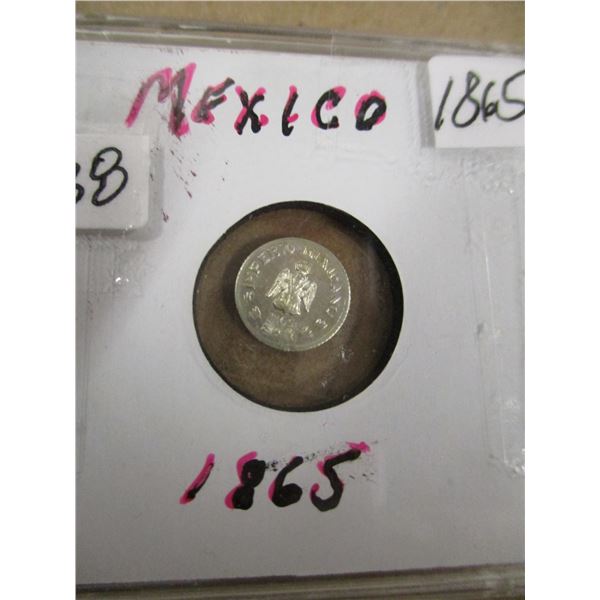 1865 MEXICO SILVER IMPERIAL COIN