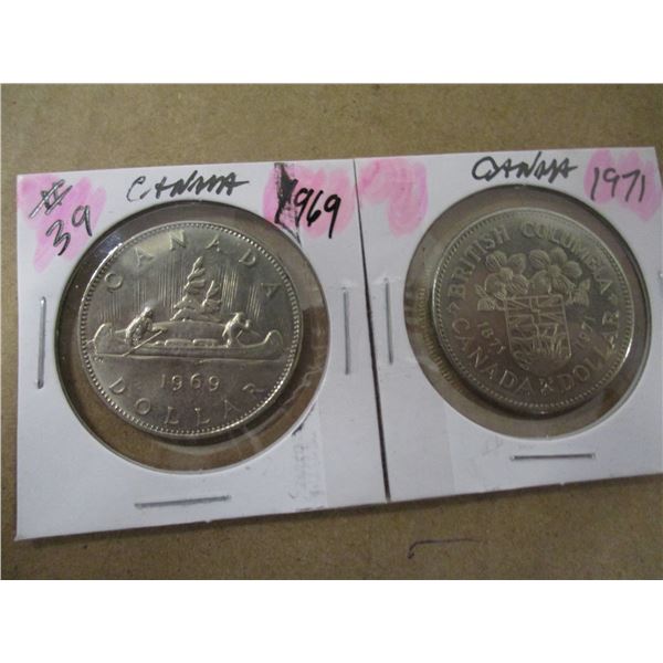 1969 & 1971 VOYAGER BRITISH COLUMBIA DOLLARS