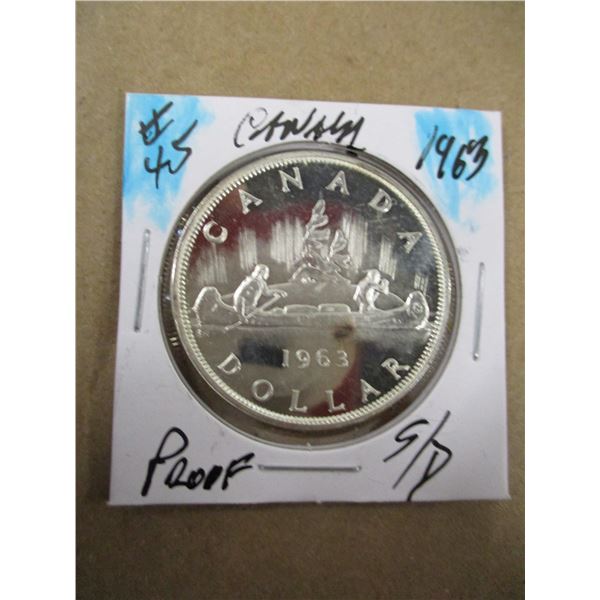 1963 PROOF CANADA SILVER DOLLAR