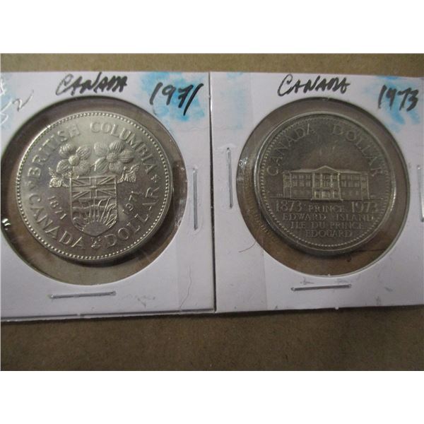 1971 BRITISH COLUMBIA/1973 PRINCE EDWARD ISLAND DOLLARS