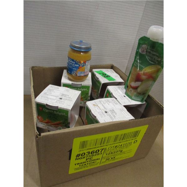 SHELF PULLS (AS IS):  BOX C/W BABY FOOD