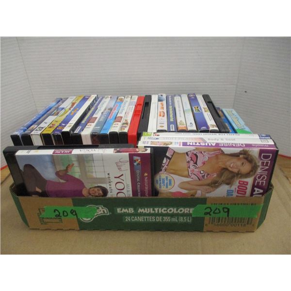 ESTATE:  FLAT OF DVD'S, CD'S, VHS TAPES