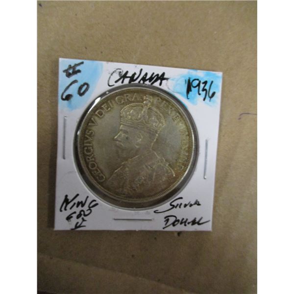 1936 KING GEORGE V CANADA SILVER DOLLAR